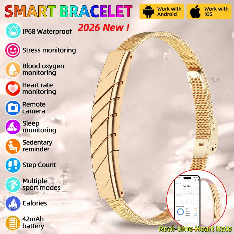 Novo Rastreador de Fitness Esportivo, Pulseira Inteligente, Monitor de Frequência Cardíaca, Oxigênio no Sangue, Monitor de Sono, Pedômetro, Smartwatch