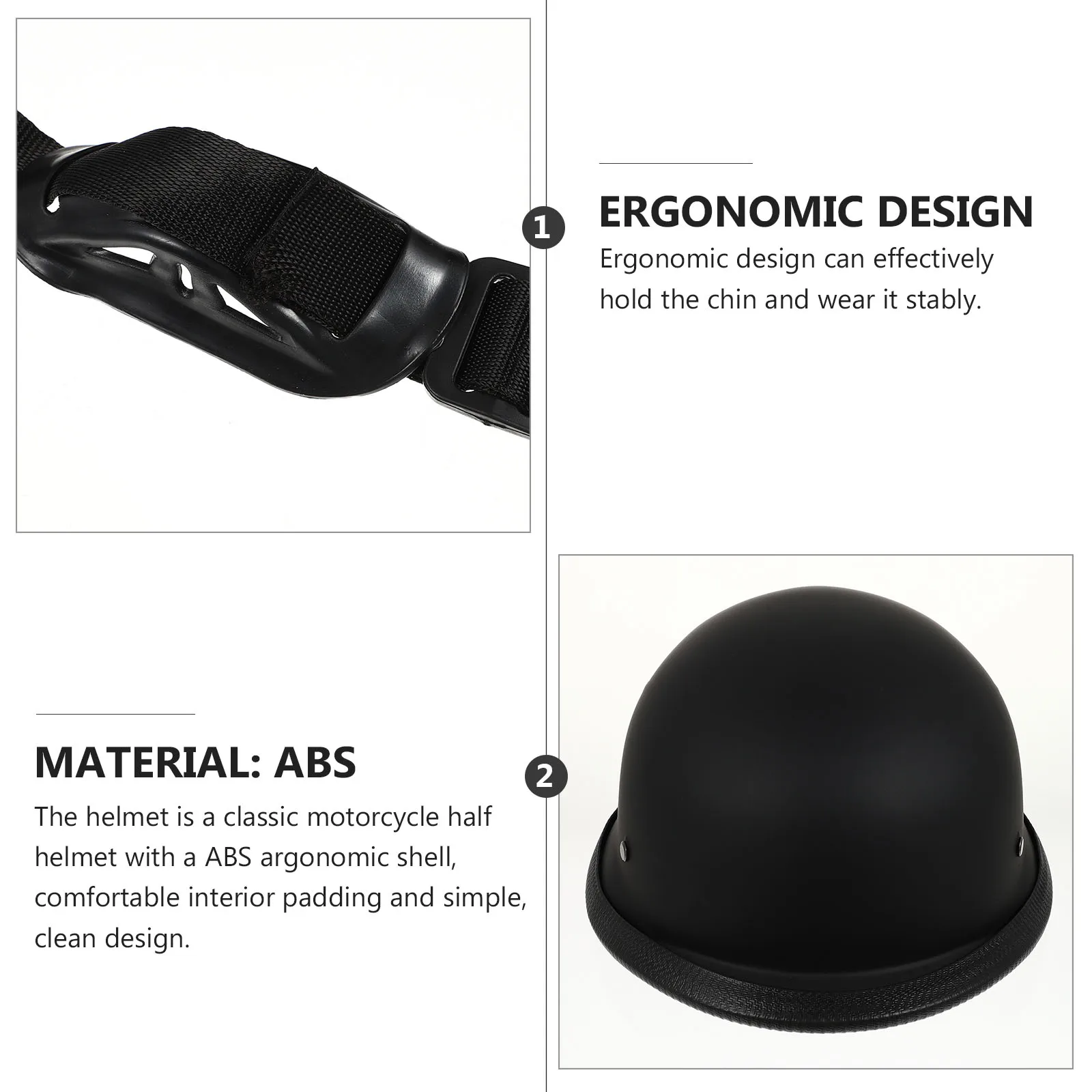 

Men Black Lightweight Durable Composite Shell Breathable Mesh Cushion Adjustable Strap Half Face Cycling Motorcycle