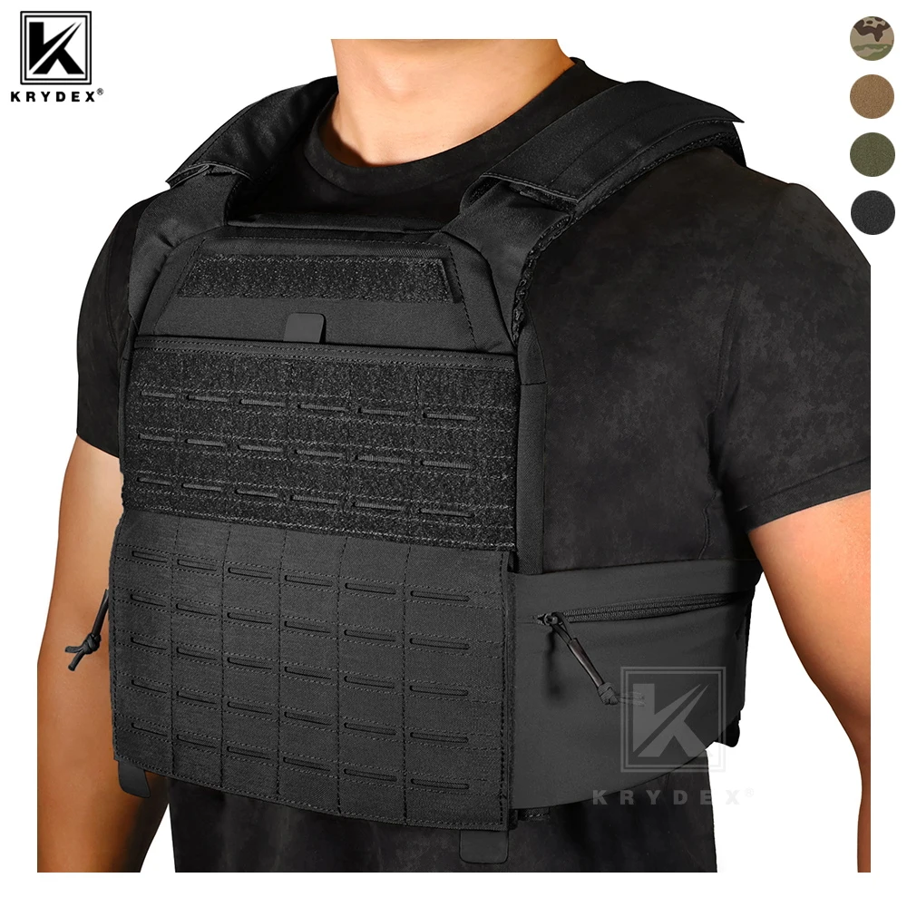 KRYDEX Tactical Training Vest Strength Weighted MOLLE Plate Carrier Adjustable Shoulder Straps Outdoor Sport Men Vest