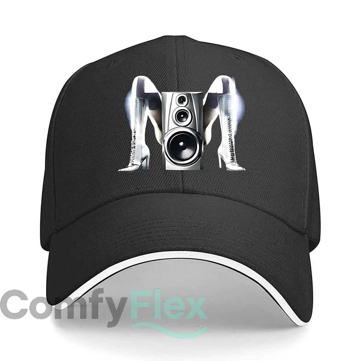 Speaker Boots Abstract Design Sandwich Baseball Cap Outdoor Workouts Sun Hat
