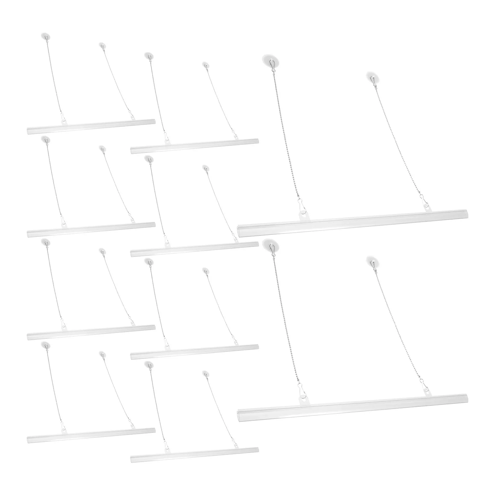 Chain Hanging Kit for Signs – 10 Sets, 50 cm Iron & Plastic Banner Pole Holder for Retail Store Poster Display