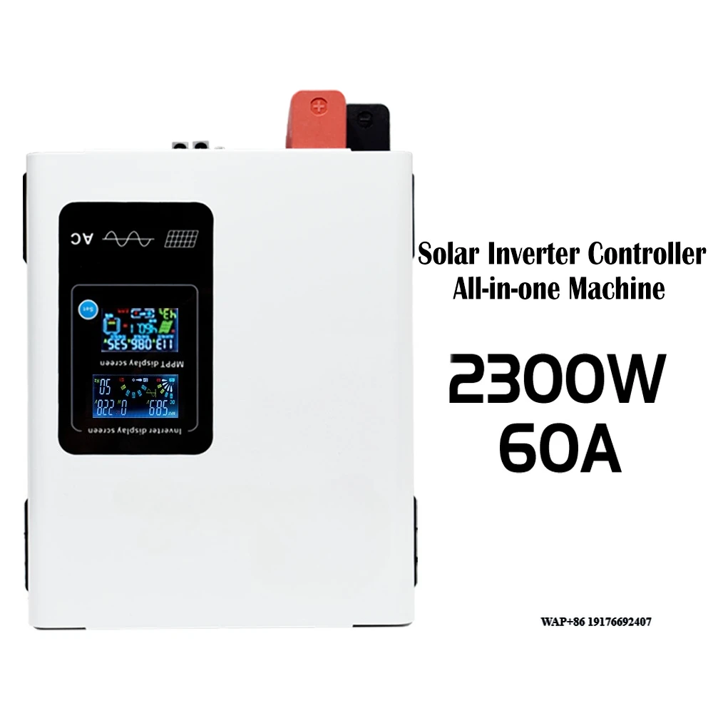 

2.3KW 60A Hybrid Home Solar Inverter MPPT Charge Controller 12V 24V 48V Pure Sine Wave Power Single Phase Off-Grid Inverter 60Hz