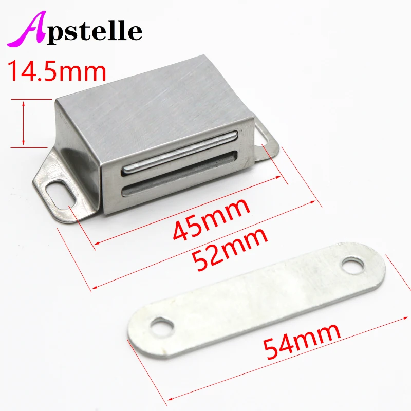 Apstelle Stainless Steel Magnetic Door Catch, Heavy Duty Magnet Latch Cabinet Catches for Cabinets Shutter Closet Furniture Door