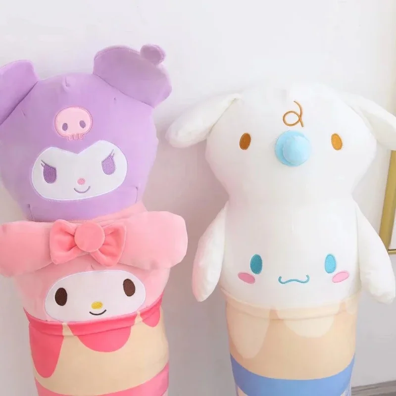 

Cartoon My Melody Kuromi Cinnamoroll Anime Figure Ice Cream-Shaped Stuffed Plush Doll Throw Pillow Cushion Home Decoration Gifts