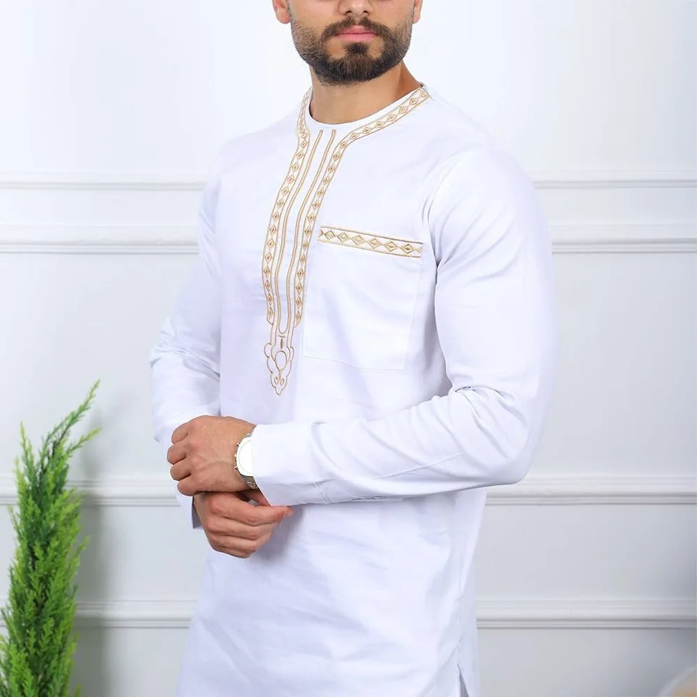 New In Summer 2pcs Kaftan African Men\'s Designer Clothing Elegant Suits For Male Pant Set Abaya Traditional Outfit Dashiki Style