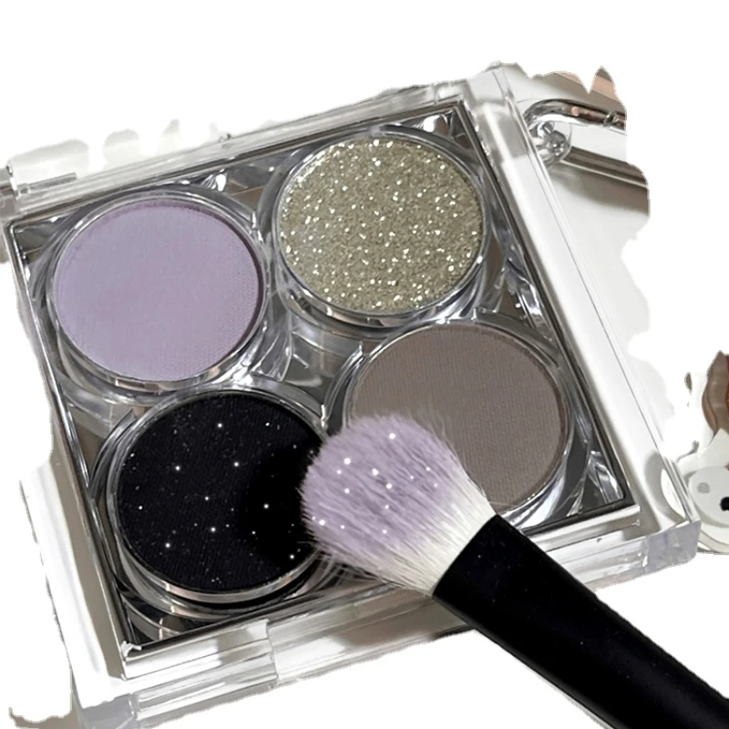 

Yy FLORTTE Cauliflower Bear Series Chameleon Four Color Eyeshadow Palette Gray Purple