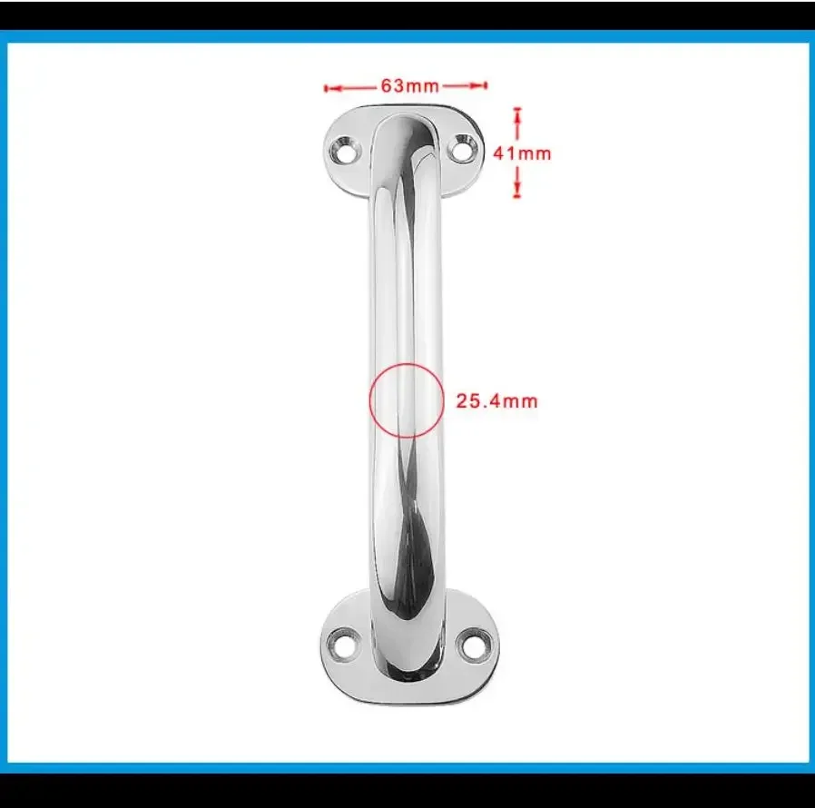 Boat Accessories Marine 200mm Marine Stainless Steel 316 Grip Handle Deck Handrail Polished Boat / RV /Bath Grip Handle 1pc