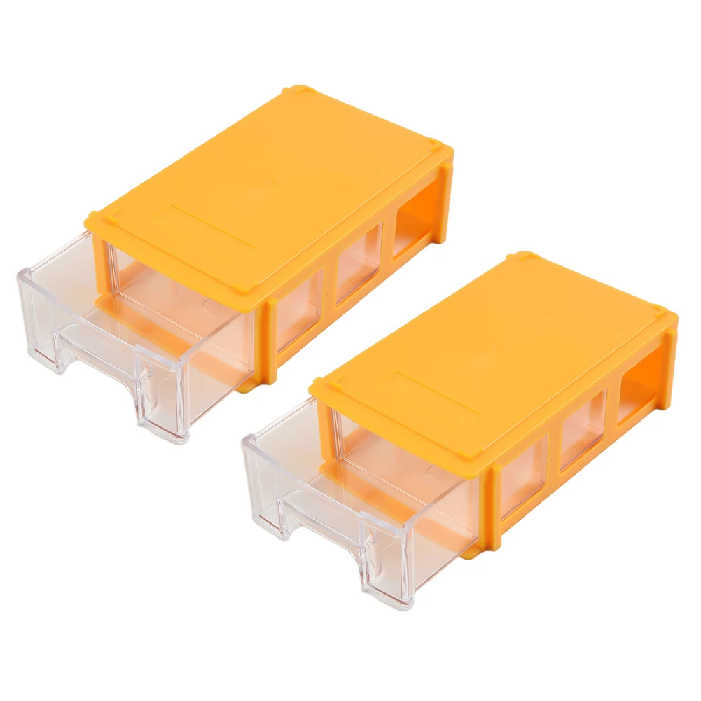 2pcs Combination Drawer Style Parts Box Stackable Plastic Hardware Parts Storage Boxes Tool Box Component Storage Case
