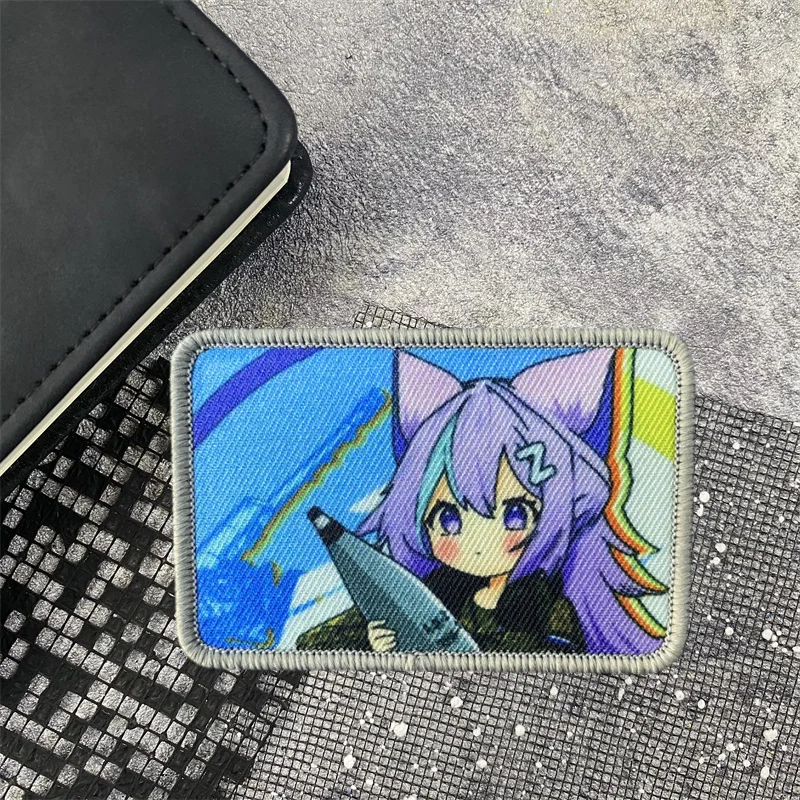 Z Letter Anime Girl Morale Badge Patch 120 Seconds Tactical Military Patches Armband Hook and Loop Backpack Accessories Stickers