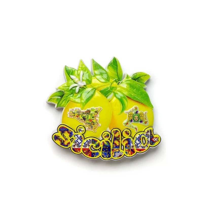 

Sicily Creative Travel Souvenirs Cute Lemon Home Decoration Gifts Three-dimensional Magnetic Stickers Refrigerator Stickers