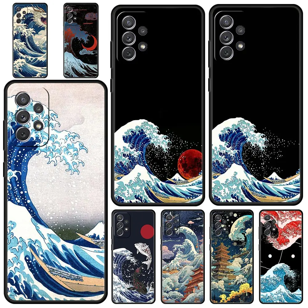 Case For Samsung A15 A13 A51 A71 A41 A31 A21S A03S A05 A12 A32 A52 A23 A25 A33 A53 A73 5G Cover Japan The Great Wave Of Kanagawa