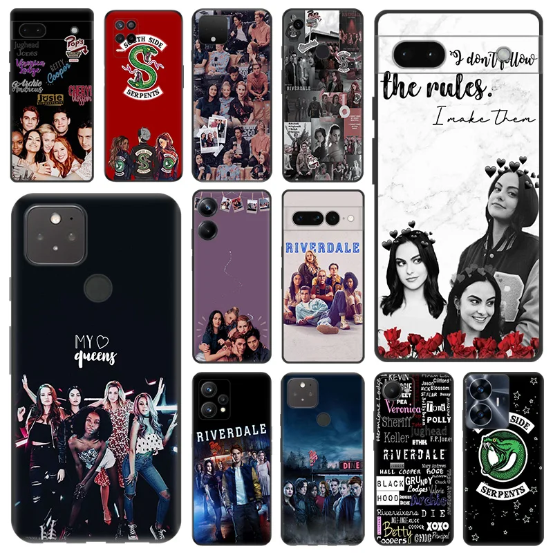 Black Matte Phone Case For Motorola Moto Edge 30 40 20 Pro G200 One Fusion Riverdale Serpents Pixel 8a 7a 6a 7 8 6 Soft Cover