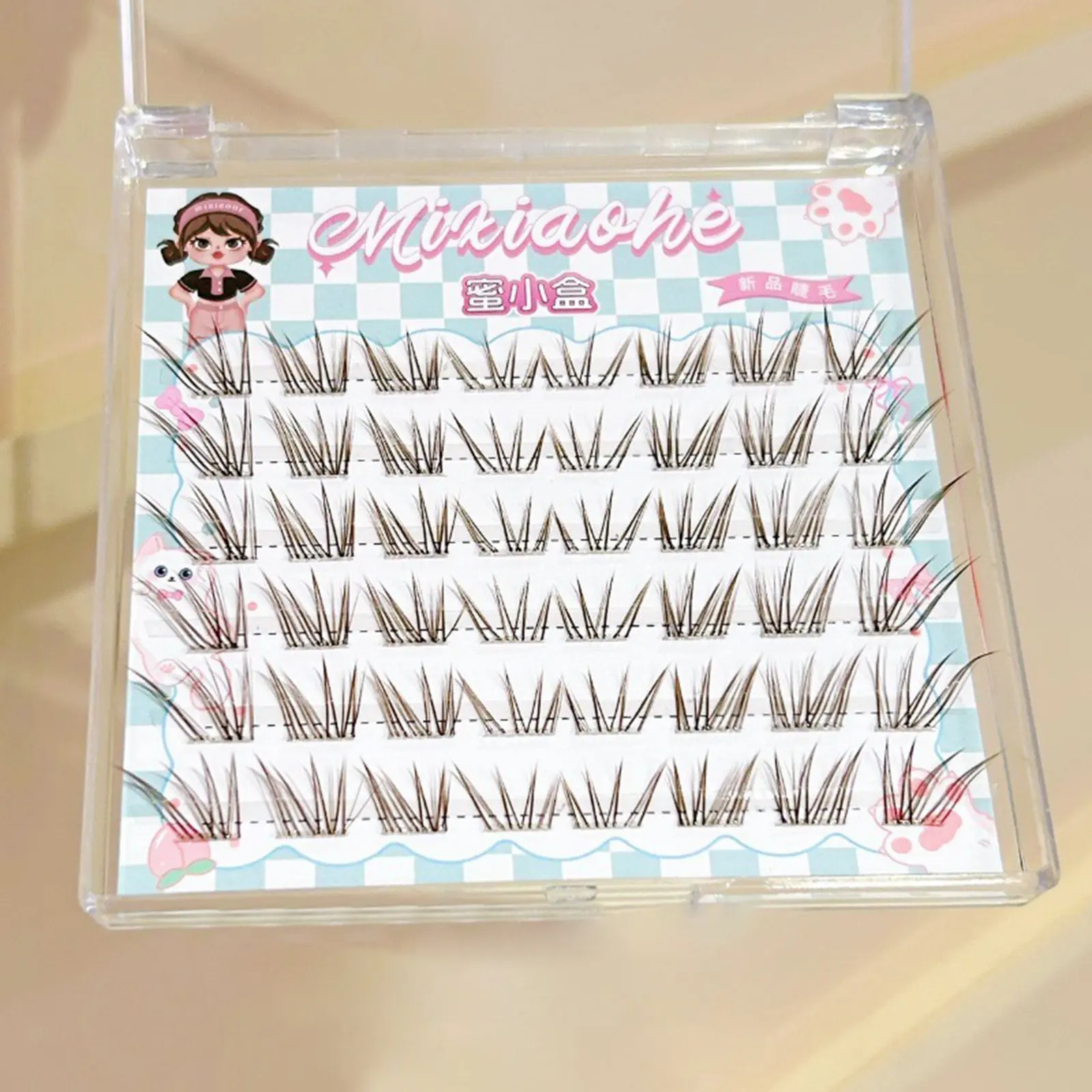 Elegant Black Brown Eyelashes Glue-Free Self Adhensive False Eyelash Foxes Eyes Korean Style Lash Cluster Comic Feeling Lashes