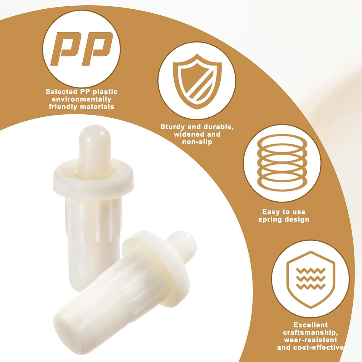 100pcs White Plastic Shutters Louver Repair Pin Maintenance Bolt Spring Loaded Replacement Pins For Shutter Door Shutter Window