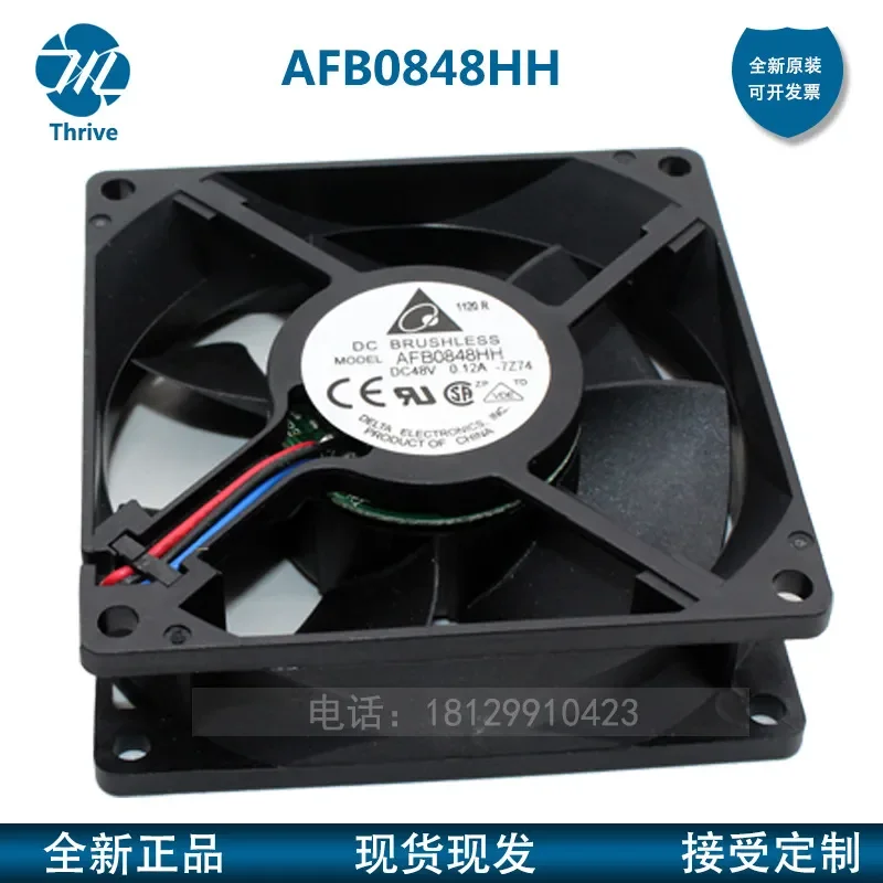 8CM Axial Flow Fan for AFB0848HH DC 48V 0.12A Cooling Exhaust Fan with Ball Bearing and 3-Wire Connection