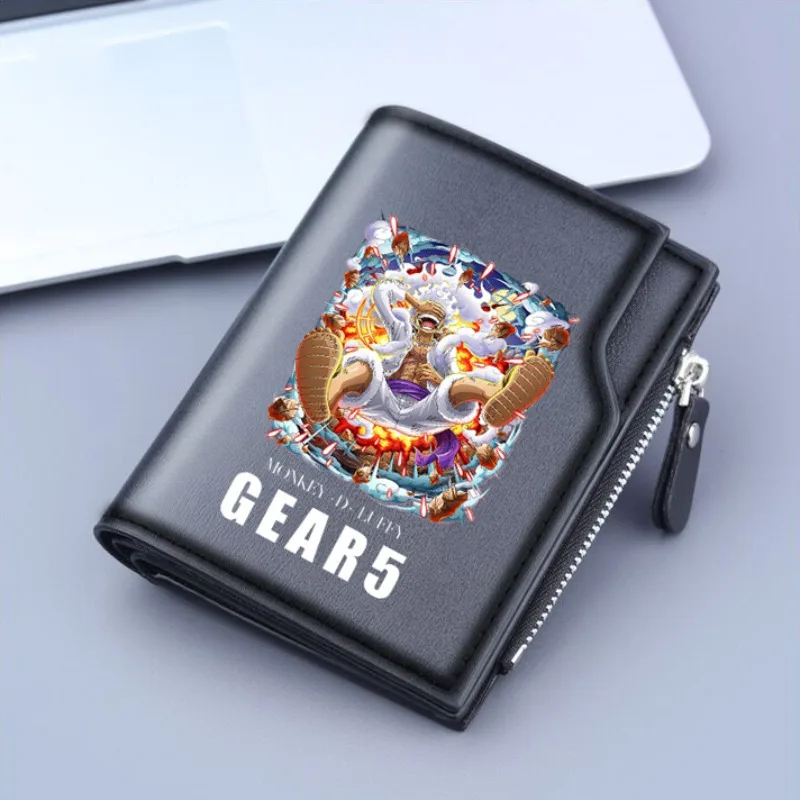 One Piece Luffy Wallet Anime Cartoon Coin Purse Men Credit Card Holder Boy Student Fashion Short Trifold Money Key Storage Pouch