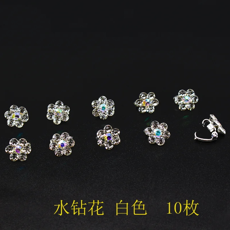 10Pcs Crystal Wedding Bridal Hair Pins Flower Clip Hairpins Headdress Decoration Fashion Jewelry Accessories