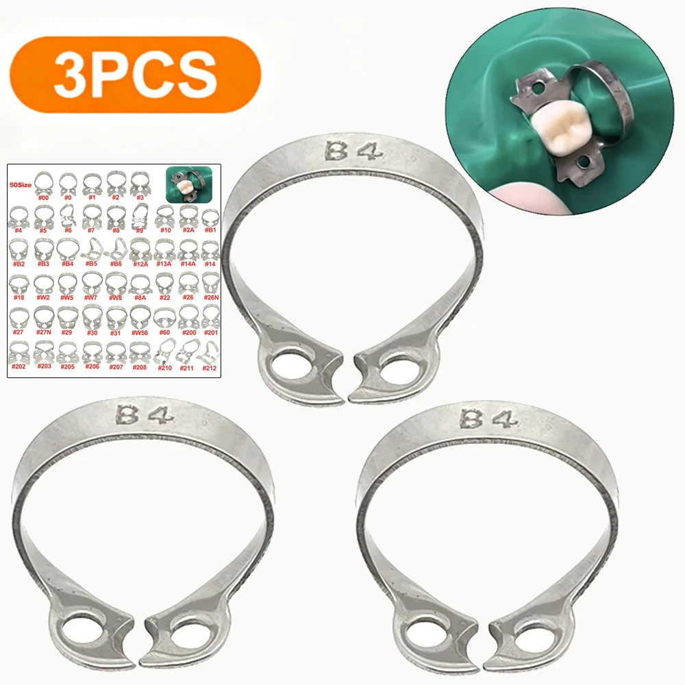 

3PCS Dental Rubber Dam Clamps Endodontic Restorative Barrier Clips Stainless Steel Frame Holder Molar Teeth Dentistry Materials