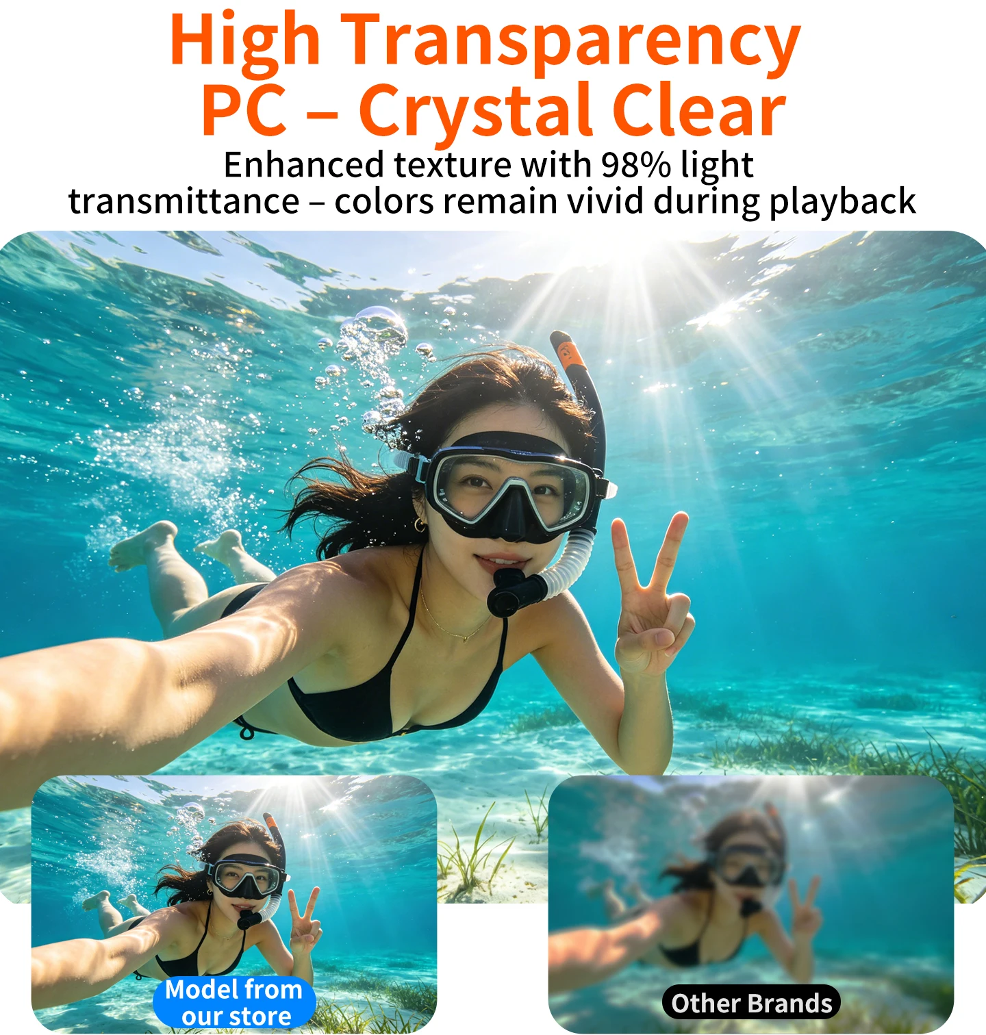 60M Tiefsee-Wasserdichtes Tauchgehäuse für DJI Action 6 Unterwasser-Schutzgehäuse Kratzfeste & Hochtransparente PC-Hülle – Detail 3