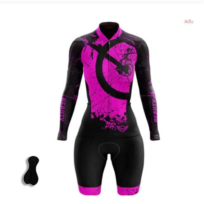 Triathlon Cycling Skinsuit Long Sleeve Bike Clothing Set MTB Bicycle Speedsuit Team Aero Cycling Jumpsuit Ropa Maillot Ciclismo