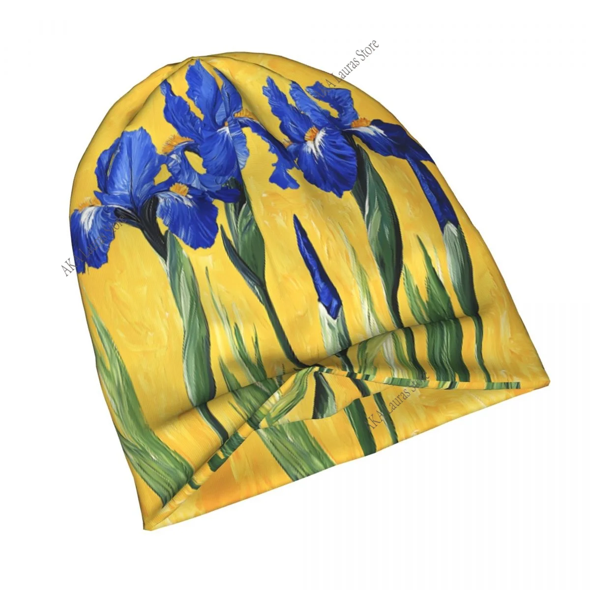 القزحيات 2 فان جوخ الرجال النساء بيني يندبروف قبعة تزلج طبقة مزدوجة النسيج بونيه قبعة #2