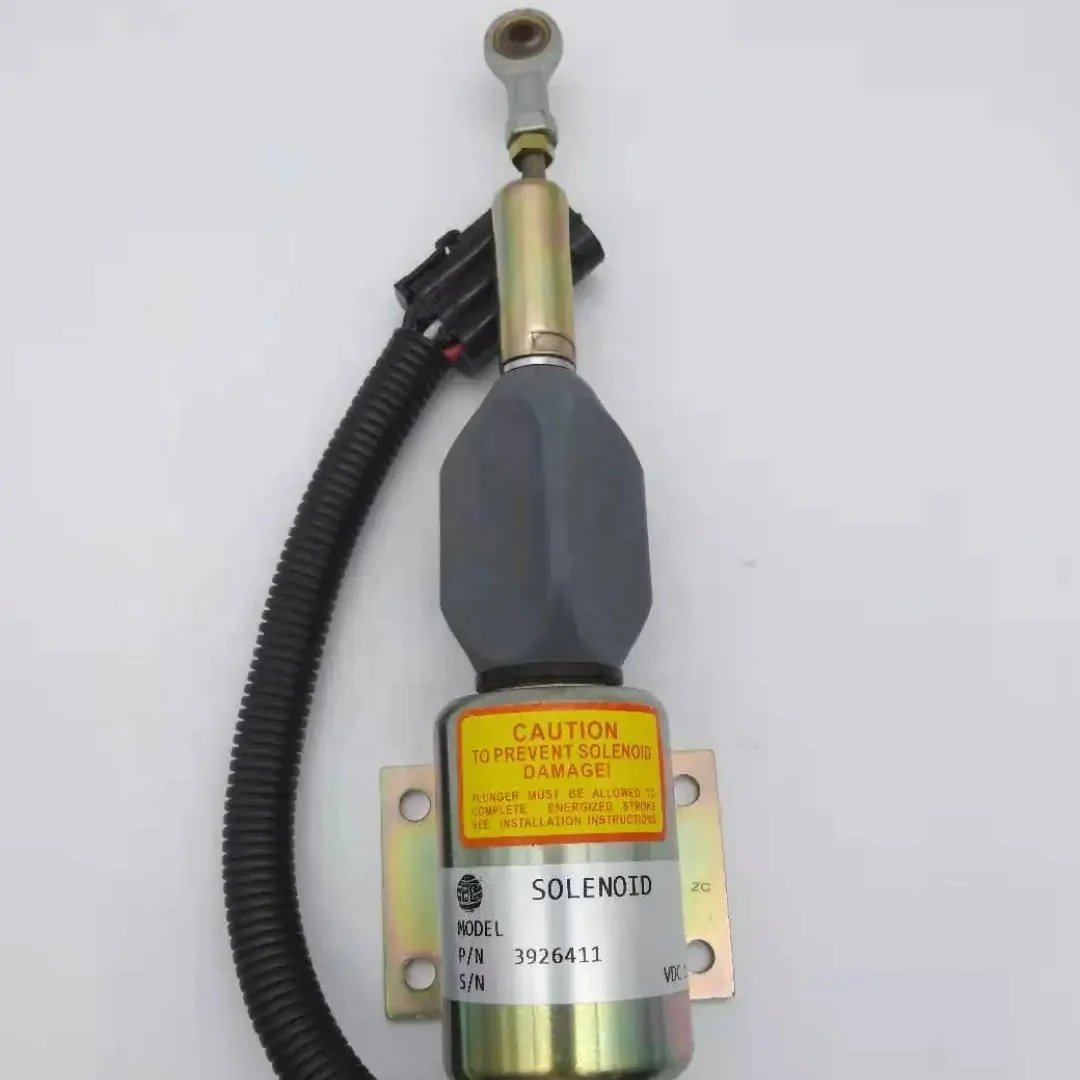 SA-4257-12-Válvula Solenoide de apagado de parada, 3926411, 12V, compatible con motor diésel de 6CT de excavadora