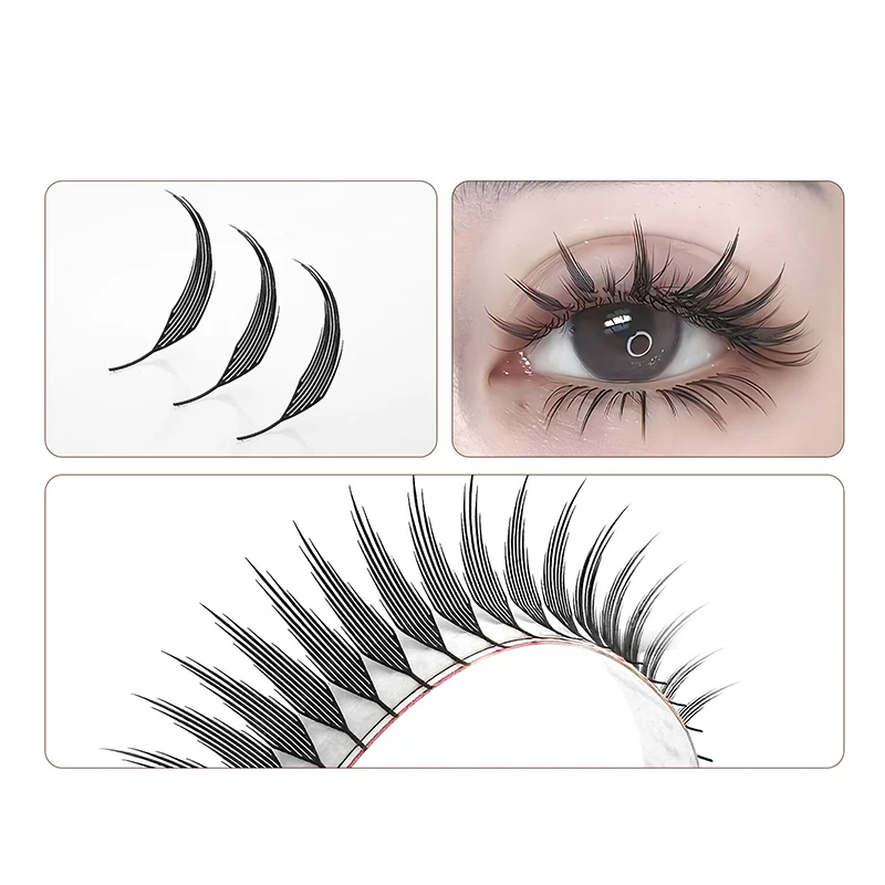 1 boîte tour haut Extension de cils effet 3D Anime tour conseils Flase cils greffage rapide naturel simple grappe faux cils