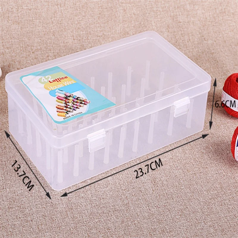 Sewing Thread Storage Box 42 Pieces Spools Bobbin Carrying Case Holder Craft