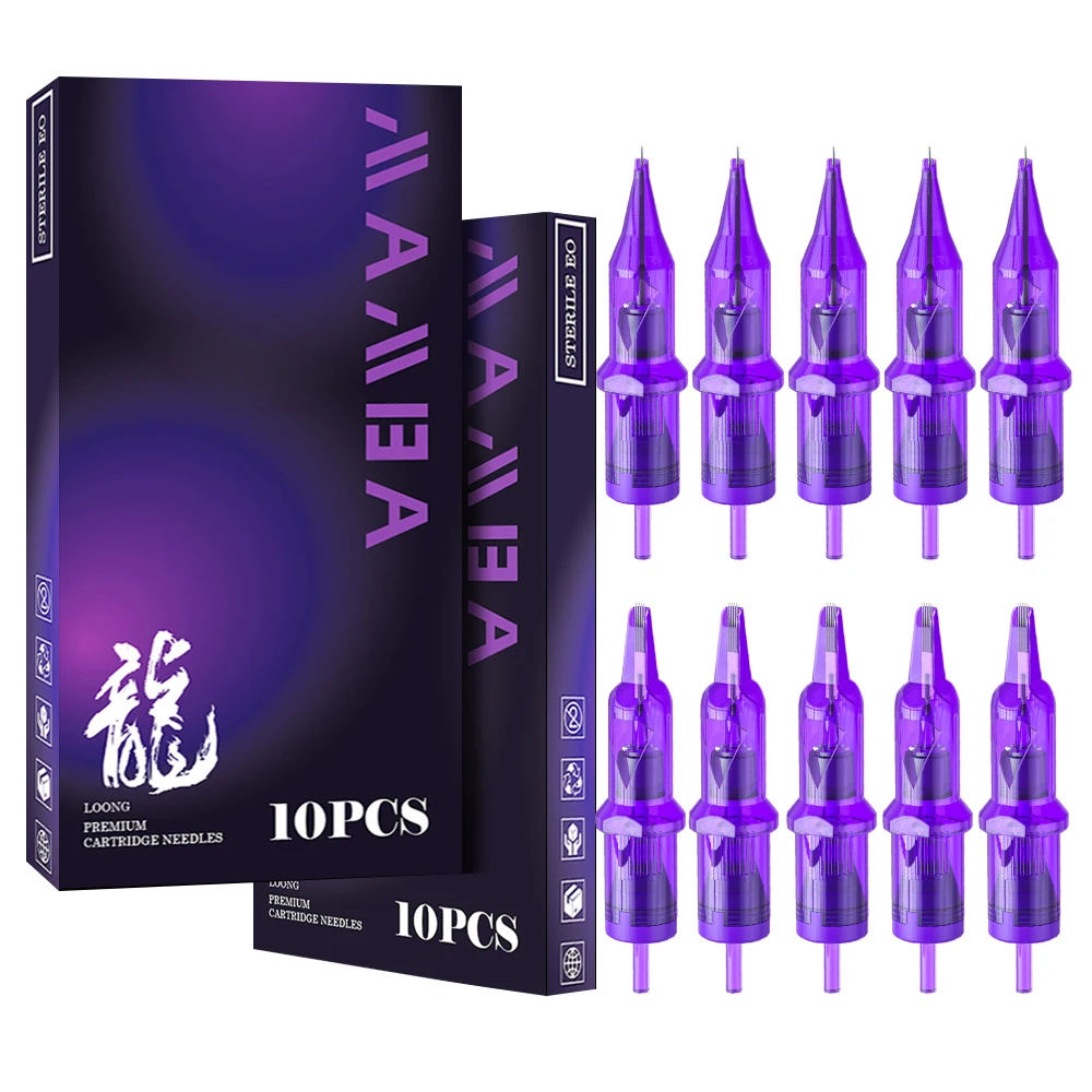 MAMBA LOONG 10PCS Cartridge Tattoo Needle 0.30MM/0.35MM RL RS M1 RM Disposable Sterilized Membrane Safety Tattoo Needle