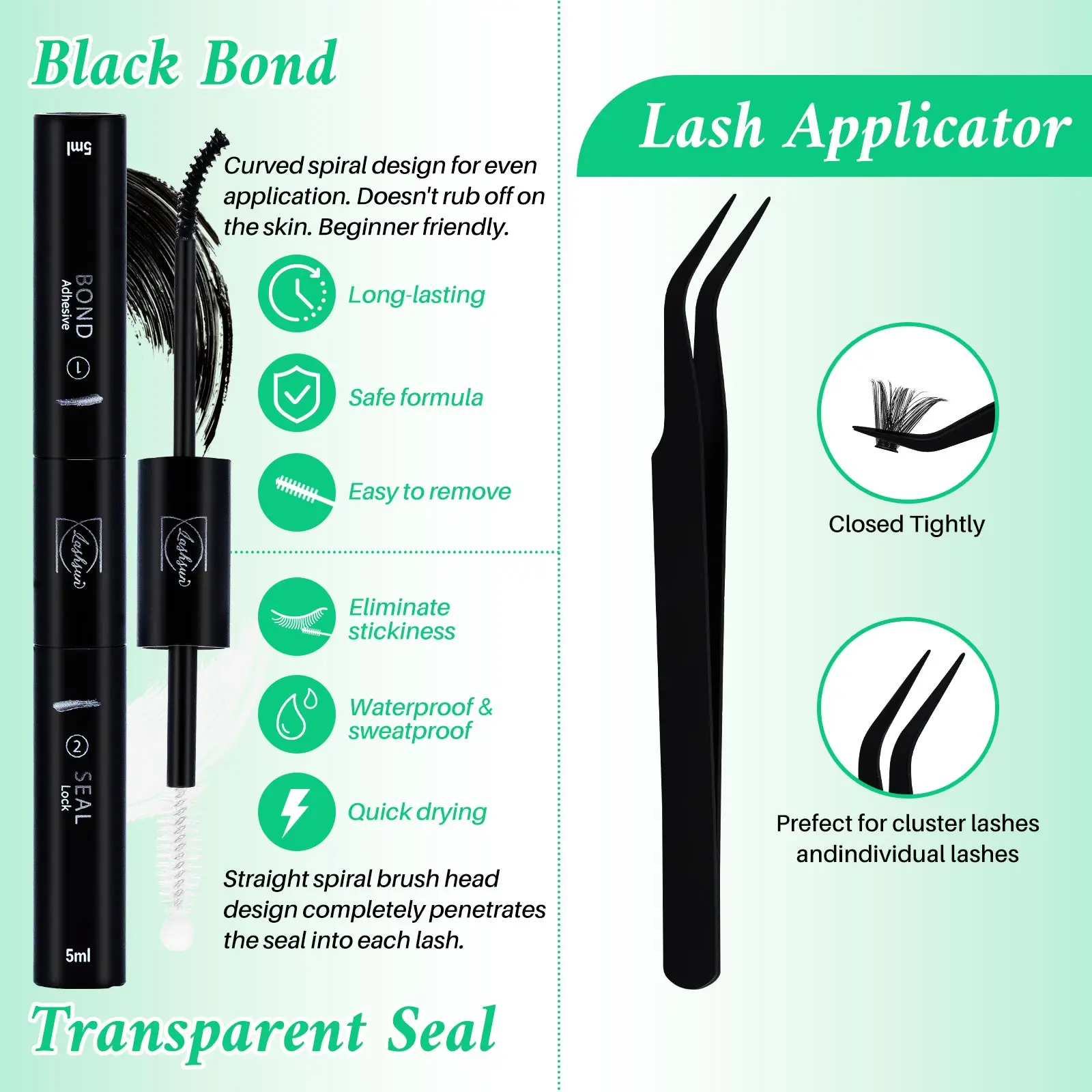 LASHSUN 200PCS 100D DIY Cluster Lashes Kit 10-16mm Mixed D Curl Wispy Soft And Comfortable False Eyelashes Long-Lasting Lashes K
