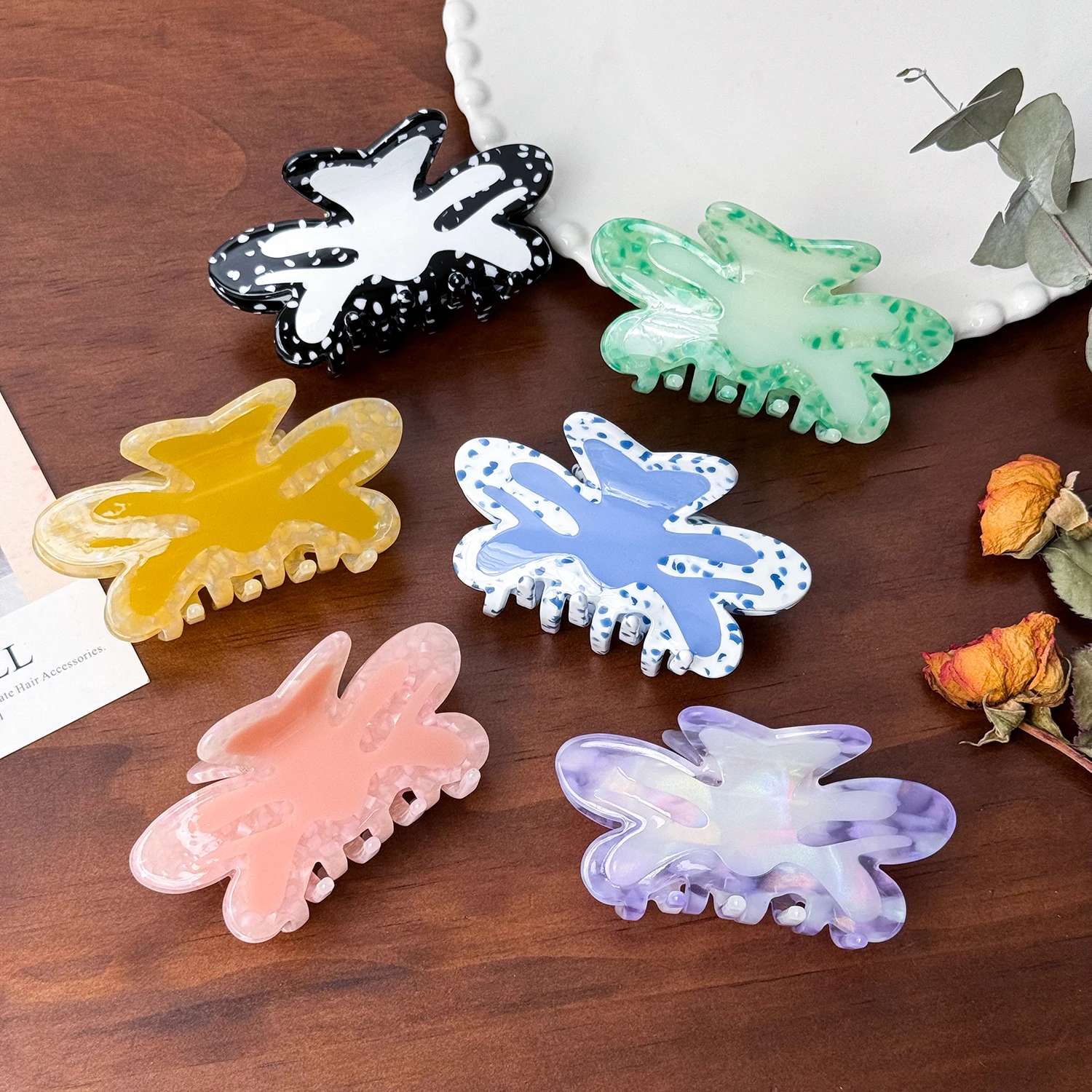 

Wholesale New Arrival Splicing Bow Shape Acetate Hair Accessories