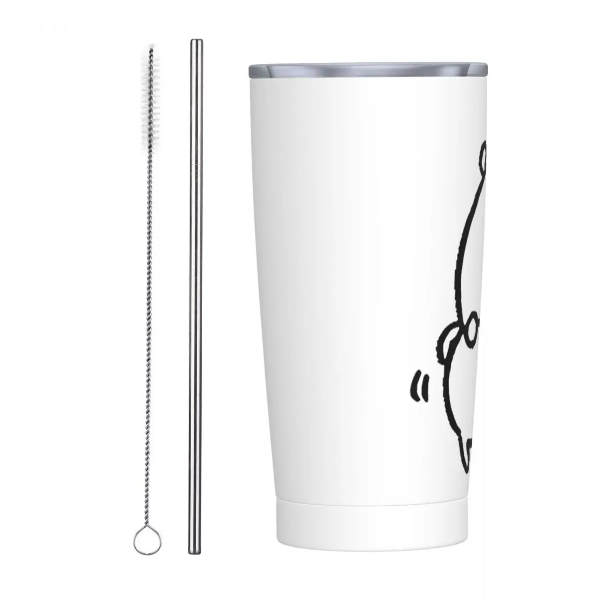 Joke Bear Stainless Steel Tumbler Camping Thermal Cups With Straws and Lid 20oz Car Mugs Cold Drink Water Bottle