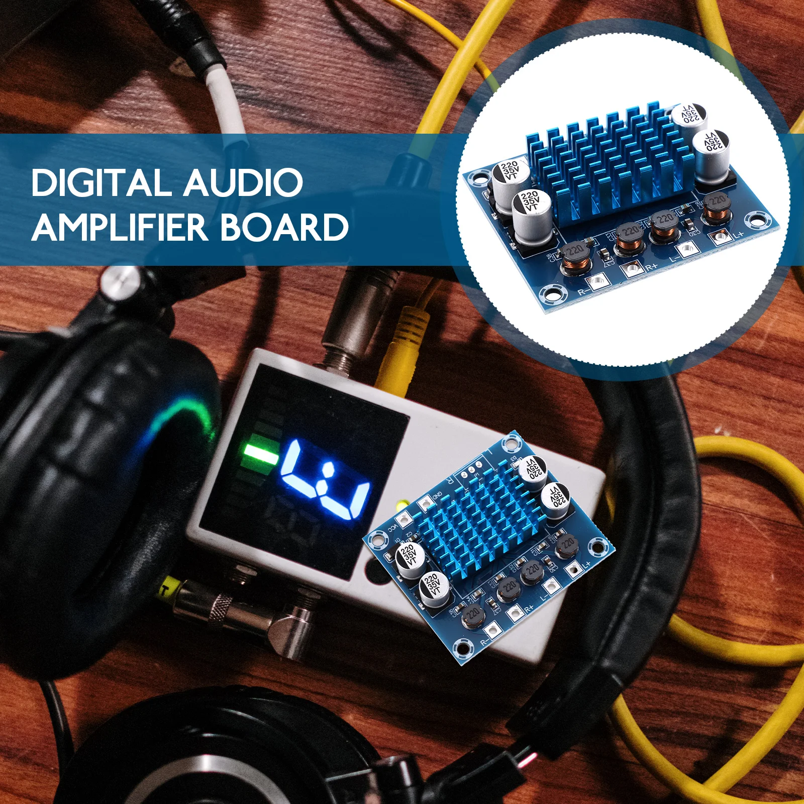 

High Definition Audio Amplifier Board 30W Dual Channel 12V24V Mini Amp Module Stereo Volume Control Digital Subwoofer Heat Sink