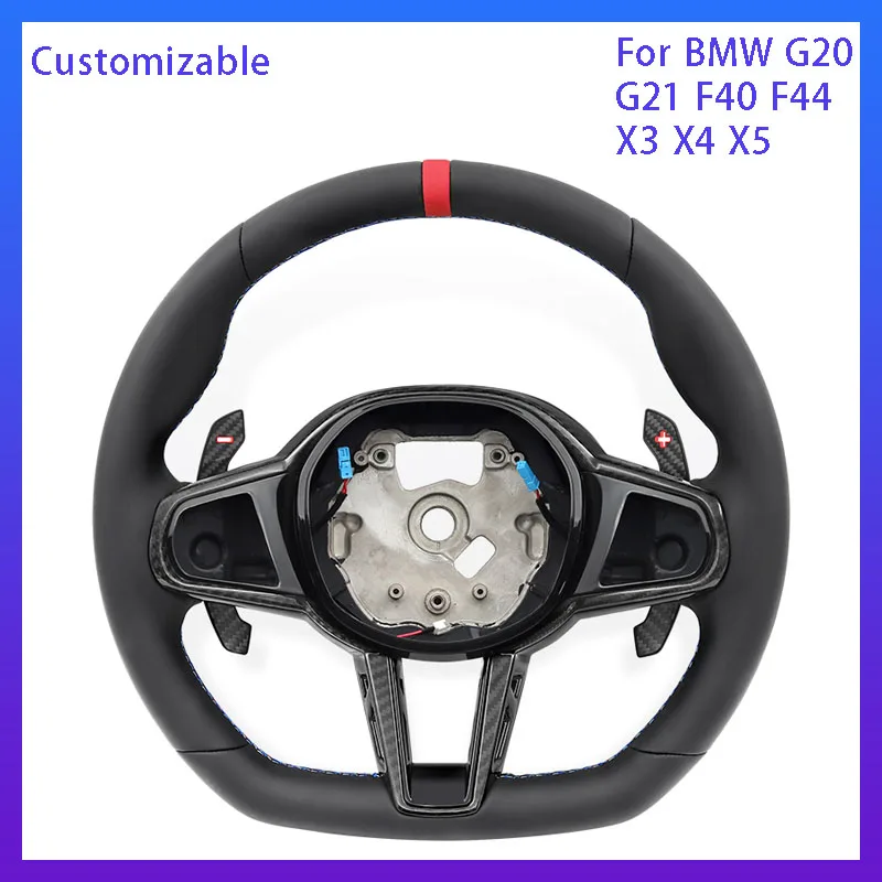 Руль из кожи CS Nappa для BMW G02 G05 G06 G20 G21 G22 G26 G29 G80 G87 F40 F44 i4 M40i M340i 330i M135i, автомобильные аксессуары