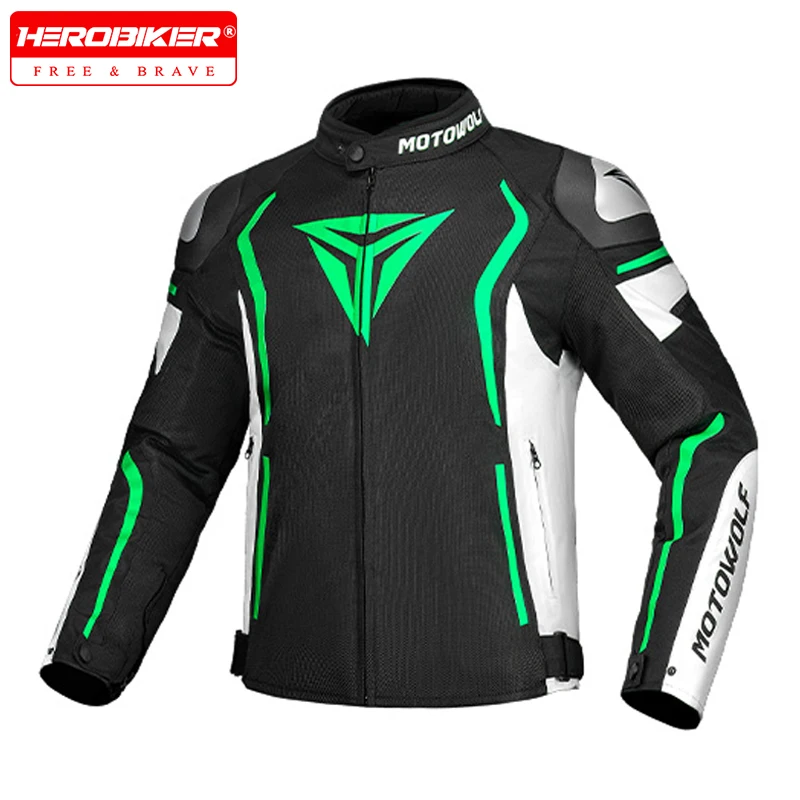 

Summer Motorcycle Jacket Four Seasons Anti Fall Motorcycle Riding Racing Jacket Breathable Mesh Motorbike Jacket Men