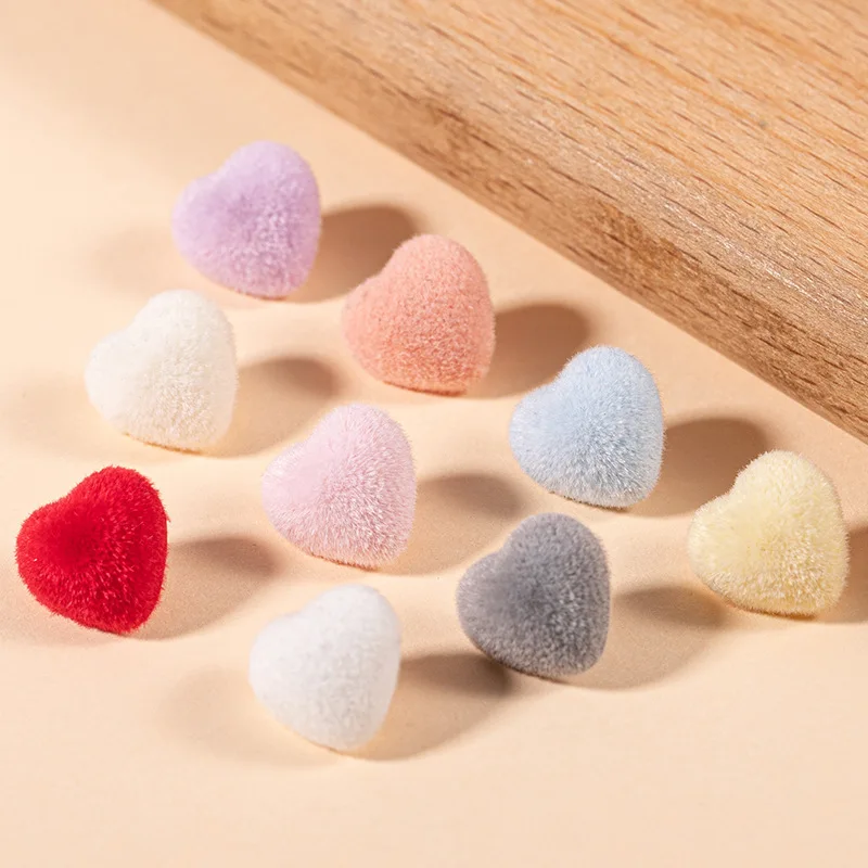New 12mm 20pcs/Pack Color Love Resin Premium Plush Heart Button Shirt Sweater Decorative Button
