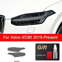 2 Pcs Car Headlight Protective Film Vinyl Transparent Black TPU Sticker For Volvo XC90 2015 2016 2017 2018 2019 2020 Accessories