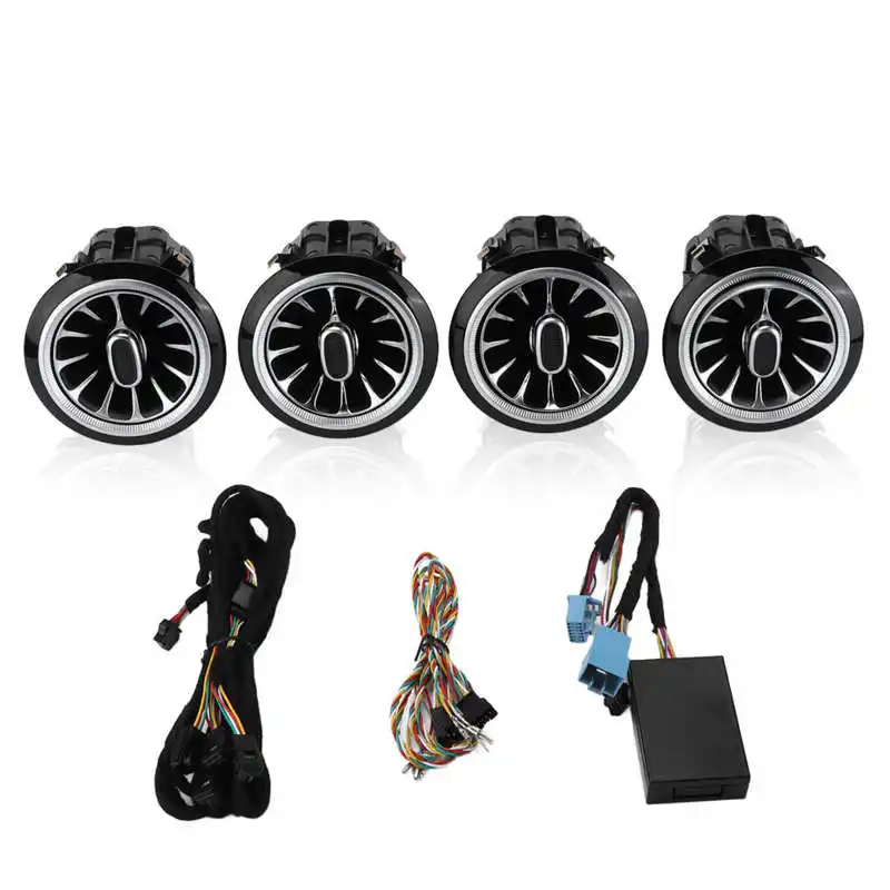 4pcs 64 Color Front LED Turbine Turbo Air Vent Ambient Light Kit Replacement for Mercedes‑Benz G‑Class W463 W464 2019 2020 2021