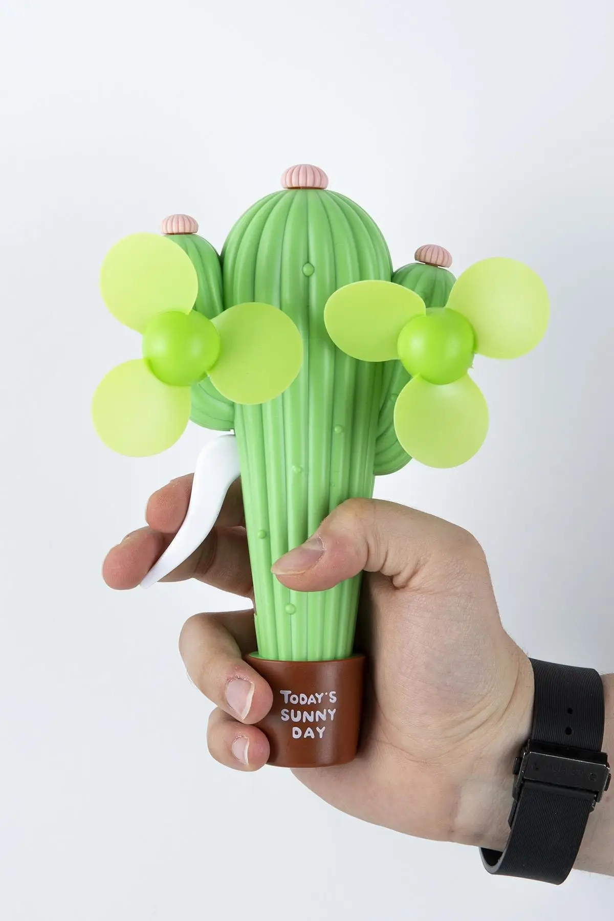 Ventilador Manual de Cactus de doble hélice, ventilador de mano, ventilador