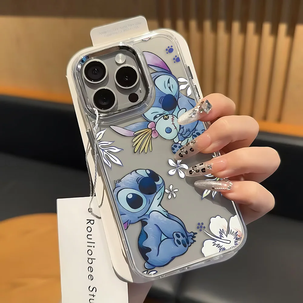 Fashion Stitch Flowers Phone Case For iPhone 17 16e 16 15 14 13 12 11 mini Pro Max X XR XSMAX 8 7 Air Plus Clear Soft Cover - náhled 3