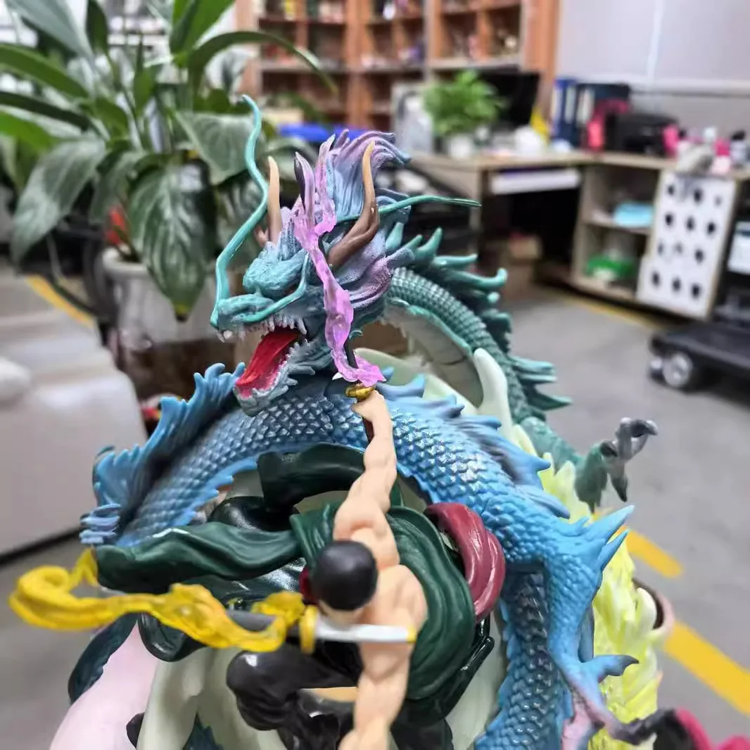 19cm uma peça tornado três dragão estilo zoro anime figura modelo estátua coleção decoração de mesa ornamento brinquedos presentes