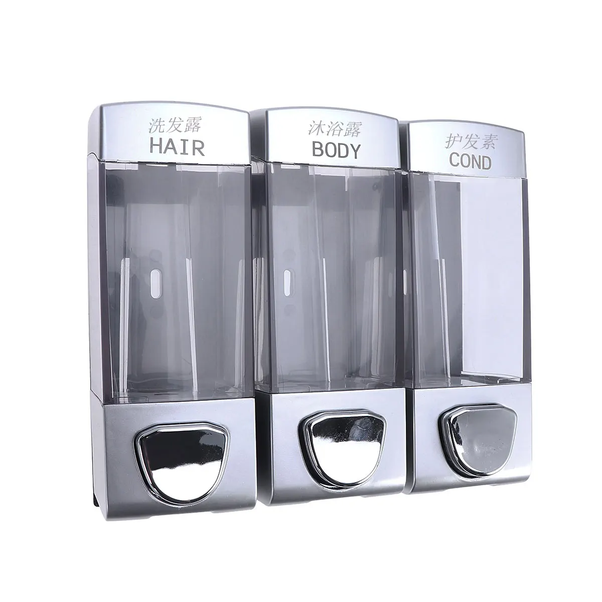 

Shampoo Dispenser Soap Pump Wall Mount Bathroom Liquid Gel Holder Shower Conditioner Body Wash Lotions Storage Container