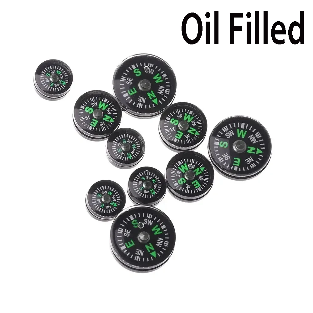 Oil Filled Mini Compass For Outdoor Handheld Accurate Compass Survival Compasses Button Design Practical Guider Adventure Tools