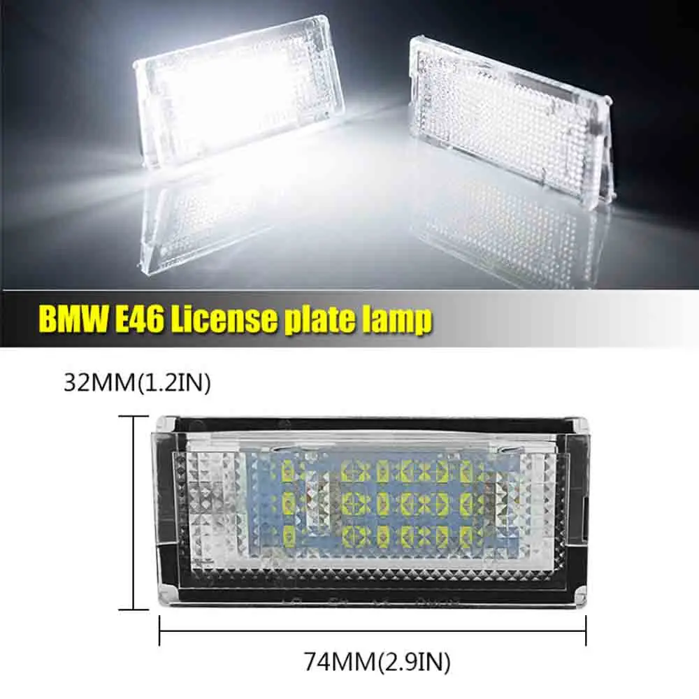 

12V Car LED Number License Plate Light White LED Car CANBUS No Error For BMW E46 4D 1998-2003 Mini R50 R52 R53 Cooper Accessory