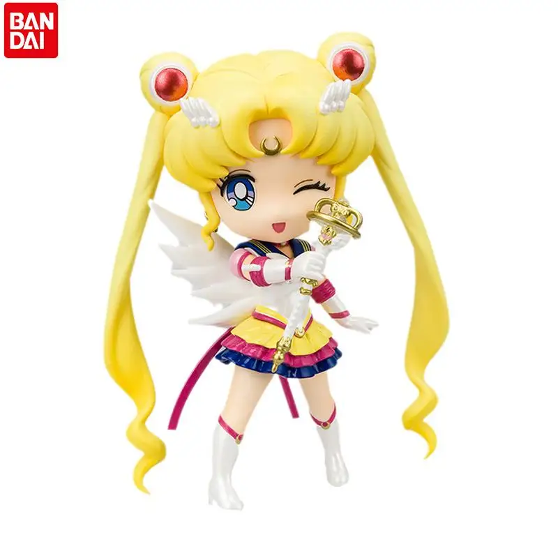 

In Stock Original Bandai Figuarts Mini Sailor Moon Cosmos Sailor Moon Anime Figure Action Model Collectible Toys Gift