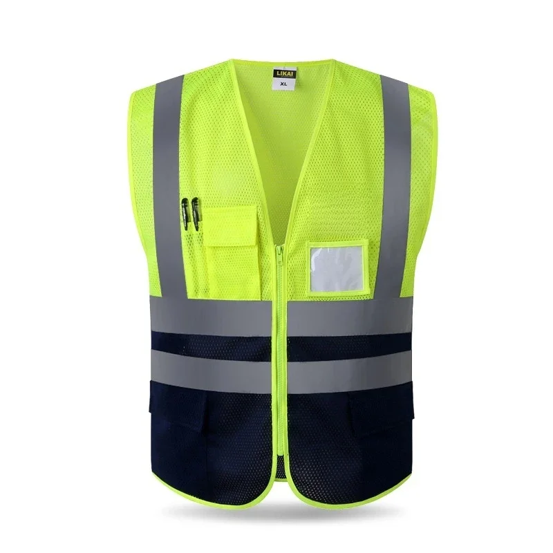 High Visibility Reflective Safety Vest Mesh Breathable Workwear for Cycling Riding Construction Sanitation Traffic ANSI Class 2