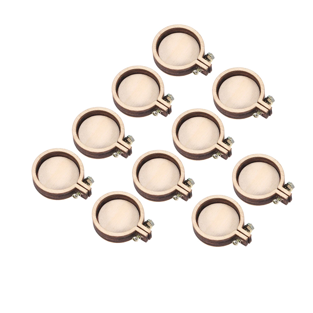

15pcs Mini Embroidery Hoops Hoop Cross Stitch Fixing Frame Wooden Necklace Small Hoops Craft Tool DIY Supplies
