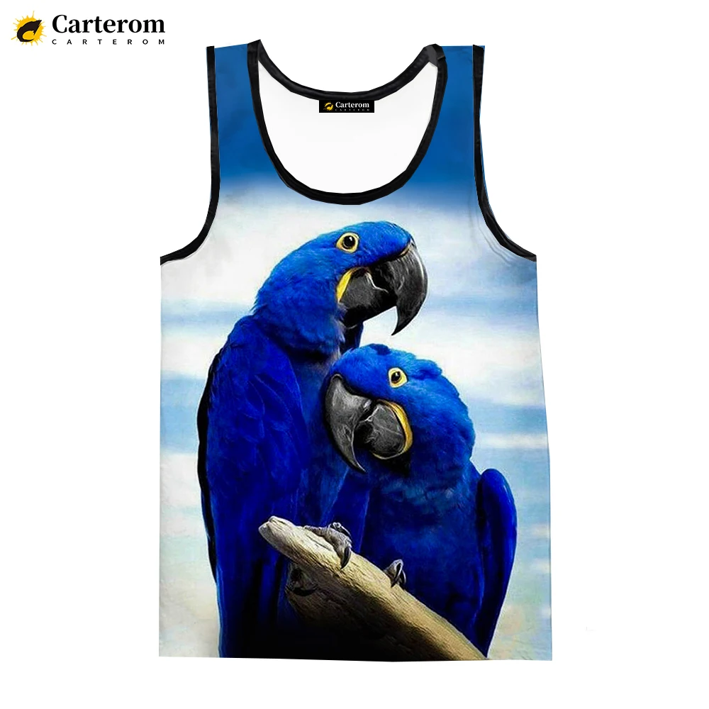 2023 Funny Birds Parrot 3D Printed Tank Tops Men Women Summer Casual Sleeveless Shirts Hip Hop Streetwear Oversized Tops Tees