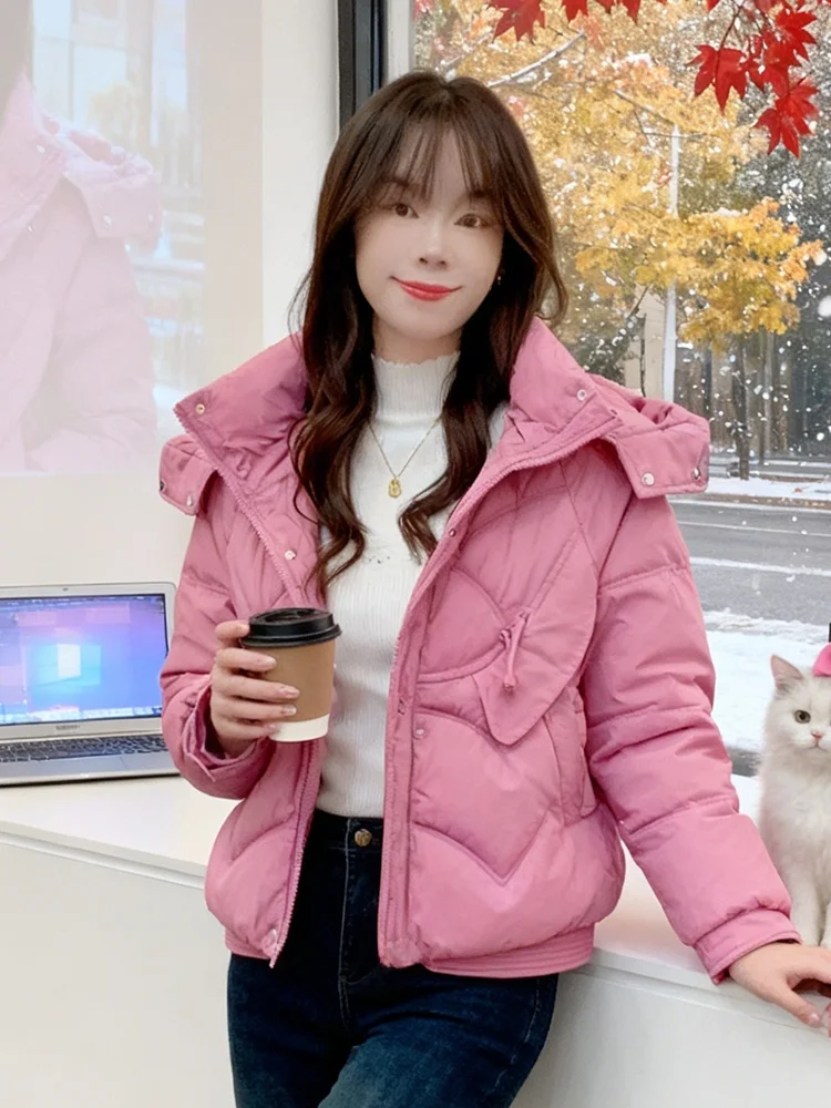 เสื้อโค้ทผ้าฝ้ายบุขนสำหรับผู้หญิง สไตล์เกาหลี สำหรับใส่ในชีวิตประจำวันในฤดูหนาว รุ่น Thiened down Jaet