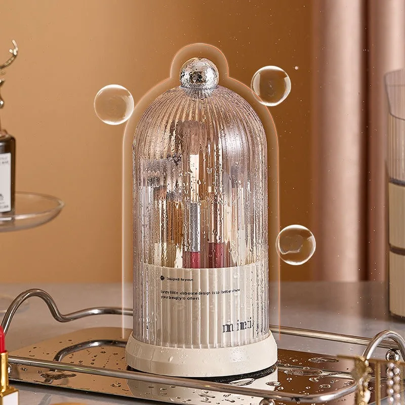 360° Rotating Make Up Organizer With Lid Luxury Cosmetic Brushes Holder Lipstick Eyebrow Pencil Holder Eye Shadow Storage Box